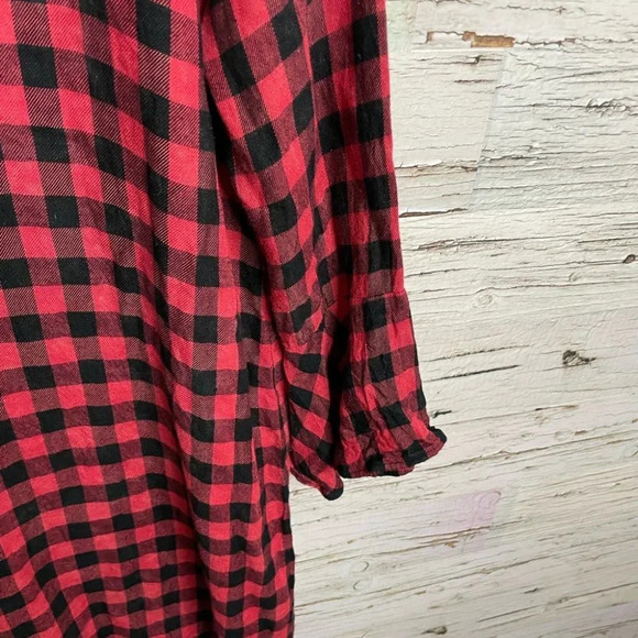 Cloth and stone black red plaid dress size  small - Picture 4 of 12